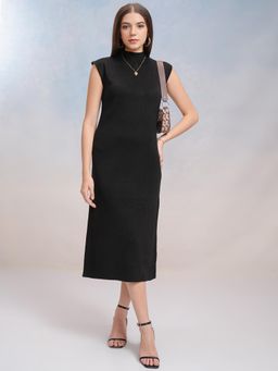 TOKYO TALKIES - Women Black Solid Bodycon Sweater Dress