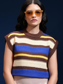 TOKYO TALKIES - Women Multi-Color Self Design Sweater