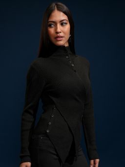 TOKYO TALKIES - Women Olive High Neck Sweater