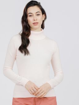 TOKYO TALKIES - Women Beige Solid Pullover Sweater