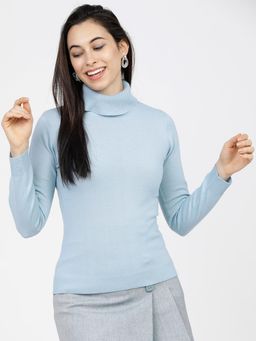 TOKYO TALKIES - Women Blue Pullover Sweater