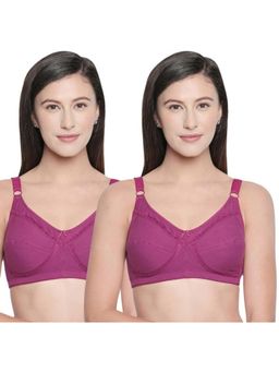 Bodycare - B, C & D Cup Perfect Coverage Bra In 100% Cotton-Pack Of 2 - Purple