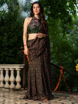HOUSE OF JAMOTI - Haritage Glow Pre Draped Saree with Blouse
