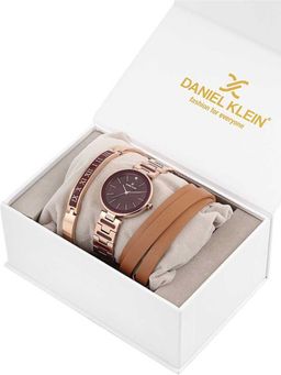 Daniel Klein - Magenta Dial Analog Gift Set Watch with Bracelet For Womens (Pack of 3) - DK11794-6