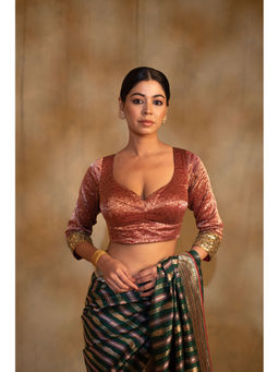 PRIYANKA RAAJIV - Nol Woven Hand Embroidered Stitched Blouse