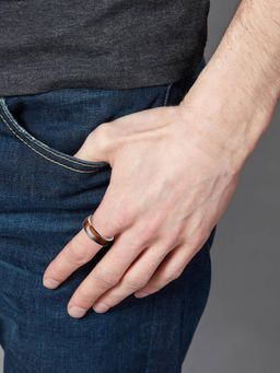 Peora - Santos Rosewood Wood Titanium for Men Engagement Ring