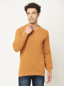 CRIMSOUNE CLUB - Men Orange Sweater in Pure Cotton