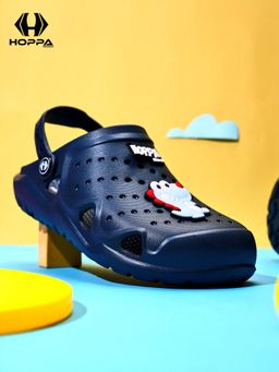 HOPPA - Kids Navy Blue Kroko Clogs