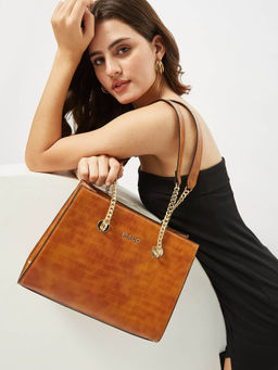 FARGO - Elevate Croco Textured Yellow Handbag (S)