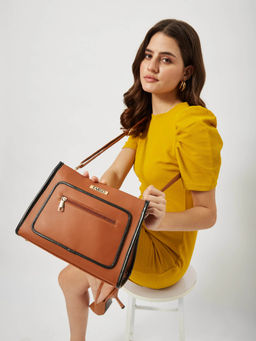 FARGO - Mila Brown Handbag with Detachable Strap (S)