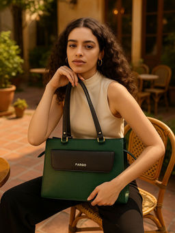 FARGO - Verve Green Tote Bag 14' Laptop Compartment (S)