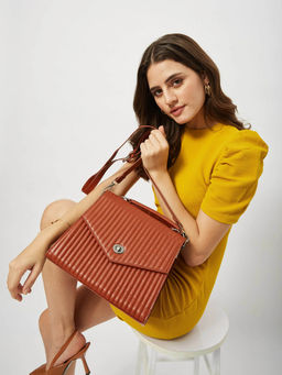 FARGO - Fusion Brown Handbag Bag with Detachable Strap (S)