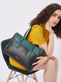 FARGO - Urbane Black Tote Bag with 16-Inch Laptop Compartment (S)