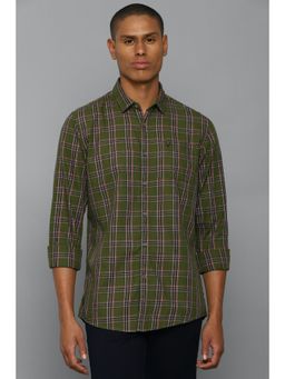 Allen Solly - Mens Checks Olive Casual Shirt