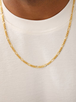Zavya - Classic Gold-Plated 925 Sterling Silver Men's Figaro Chain