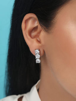 Zavya - Dazzling Drops Rhodium Plated 925 Sterling Silver Earrings