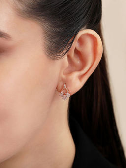 Zavya - Fancy Rose Gold Plated 925 Sterling Silver Earrings