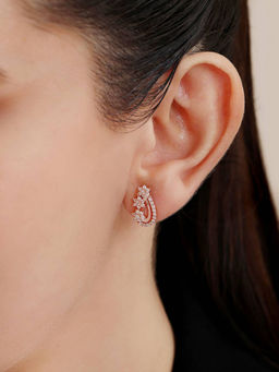 Zavya - Chic Design Rose Gold Plated 925 Sterling Silver Earrings
