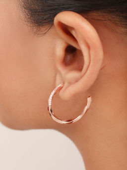 Zavya - Classic Hoops Rose Gold Plated 925 Sterling Silver Earrings