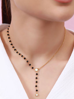 Zavya - Elegant Gold-Plated 925 Sterling Silver Mangalsutra with Cubic Zirconia