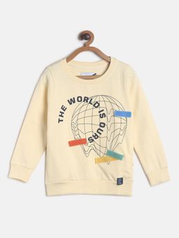 Tales & Stories - Boys Beige Printed Sweatshirt
