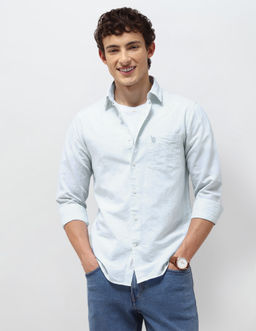 U.S. POLO ASSN. - Blue Regular Fit Solid Shirt