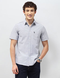 U.S. POLO ASSN. - Blue Vertical Striped Regular Fit Shirt