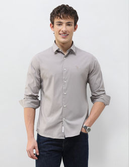 U.S. POLO ASSN. - Grey Regular Fit Solid Shirt