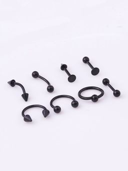Yellow Chimes - Black Set of 8 Helix Cartilage Body Piercing Earrings