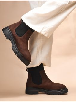 SHUZ TOUCH - Women Solid Brown Chelsea Boots