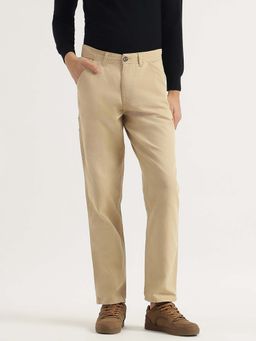 United Colors of Benetton - Beige Solid Straight Fit Trouser