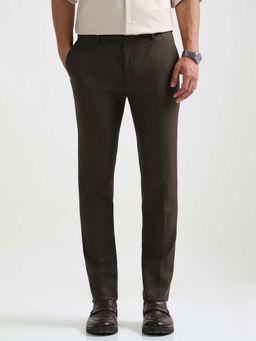 Arrow Newyork - Brown Solid Slim Fit Trouser