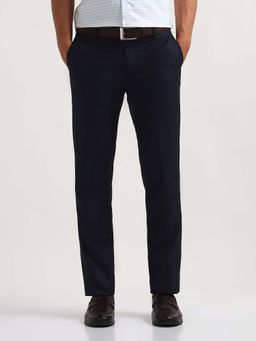Arrow - Navy Blue Solid Regular Fit Trouser