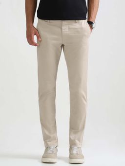 Arrow Sports - Beige Solid Regular Fit Trouser