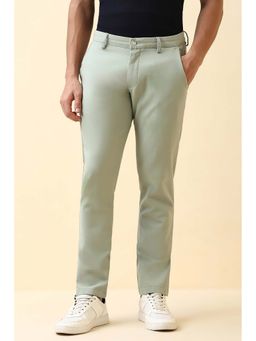 Allen Solly - Green Solid Slim Fit Trouser