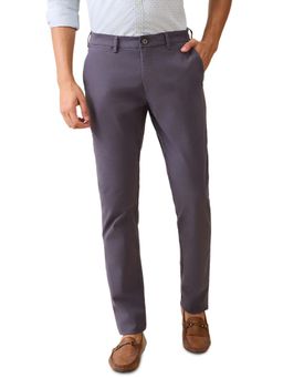 ColorPlus - Grey Solid Slim Fit Trouser