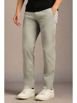 Louis Philippe - Grey Solid Tapered Fit Trouser