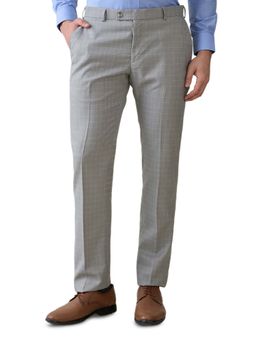 Park Avenue - Grey Checks Regular Fit Trouser