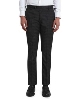 Park Avenue - Grey Checks Regular Fit Trouser