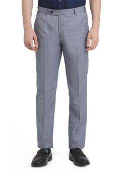 Park Avenue - Blue Solid Regular Fit Trouser