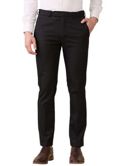 Park Avenue - Black Solid Regular Fit Trouser