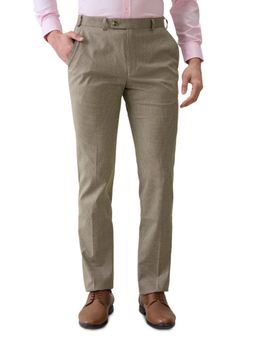 Park Avenue - Beige Solid Regular Fit Trouser