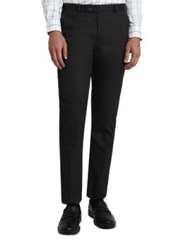 Park Avenue - Black Solid Slim Fit Trouser
