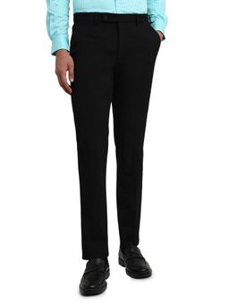 Park Avenue - Black Solid Slim Fit Trouser