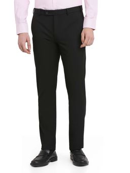 Park Avenue - Black Solid Regular Fit Trouser