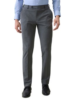 Park Avenue - Grey Solid Regular Fit Trouser