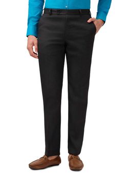 Park Avenue - Charcoal Solid Regular Fit Trouser