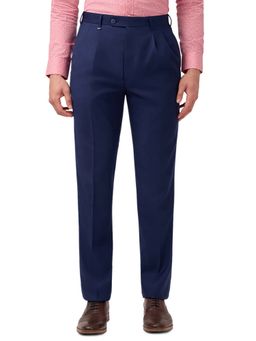 Raymond - Blue Solid Regular Fit Trouser