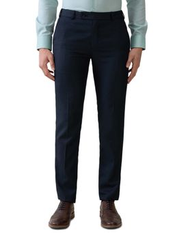 Raymond - Navy Blue Solid Regular Fit Trouser