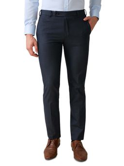 Raymond - Blue Solid Slim Fit Trouser
